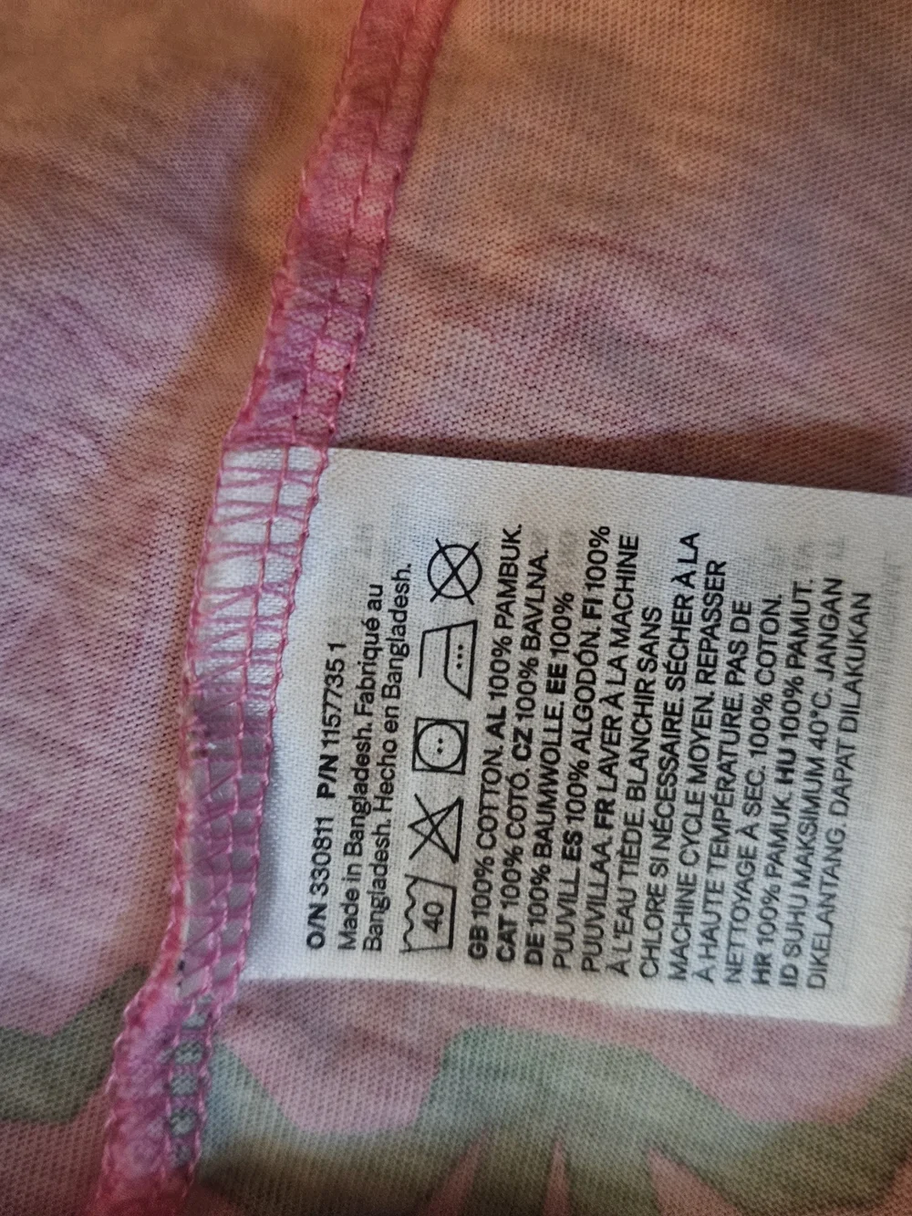 H&M Pink Top with Pineapples Size 8-10 Youth